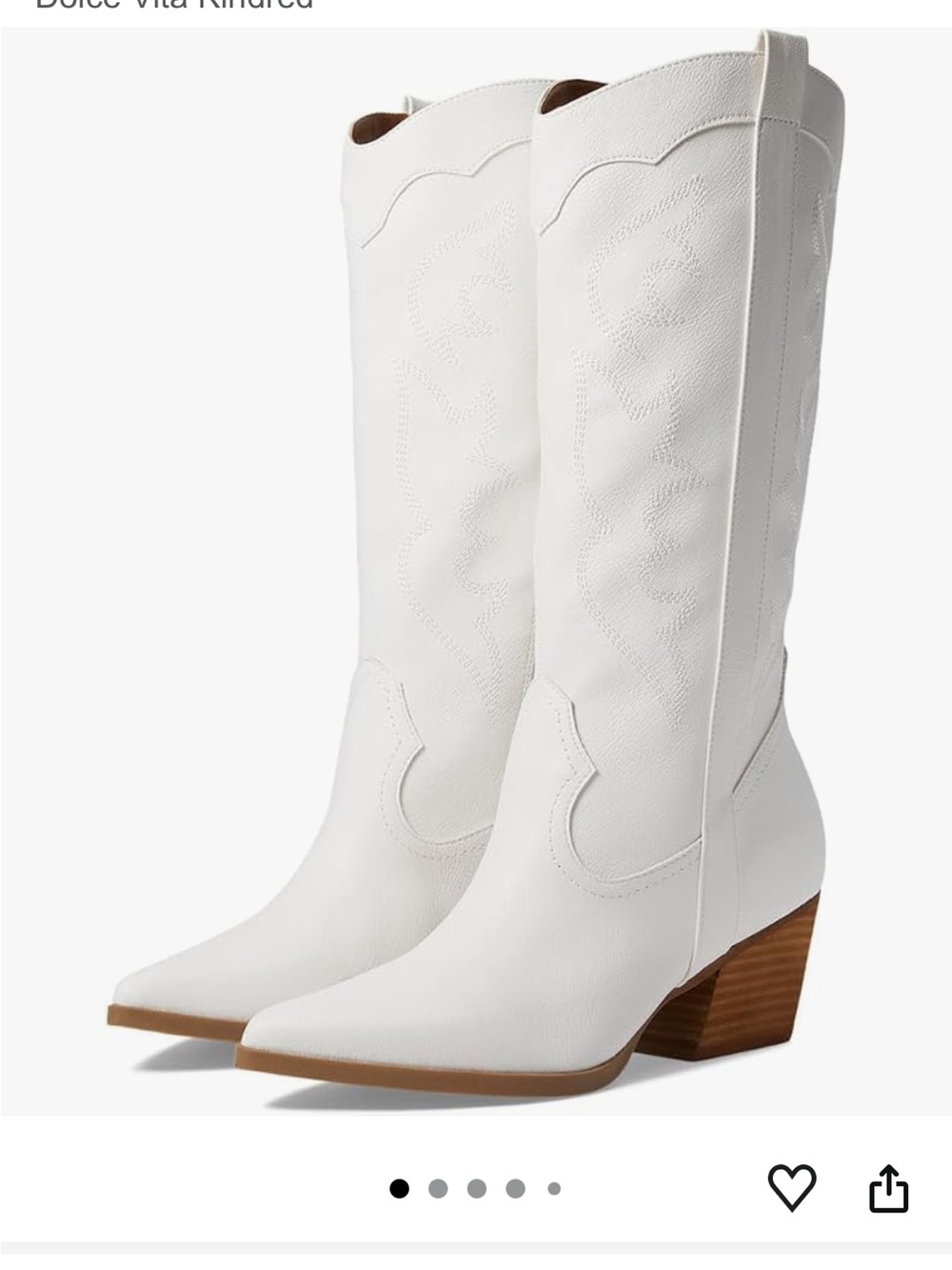 Dolce Vita White Knee-High Western Heel Boots - Never Worn (no box)
